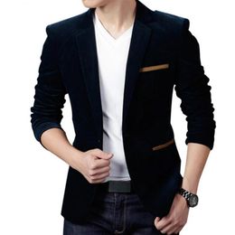 Brand Clothing Men Blazer Fashion Cotton Suit Blazer Slim Fit Masculine Blazer Casual Solid Colr Male Suits Jacket255S