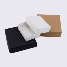 Kraft Black White Paper Box Blank Paper Gift Packaging Box Cardboard Box With Lid Gift Large Carton Boxes H1231261h