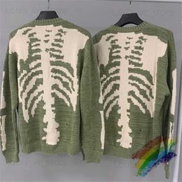 Men's Sweaters 2023FW Loose Fit KAPITAL Skull Sweater Men's 1 1 High Quality Men's Vintage Green Sweatshirt T230919