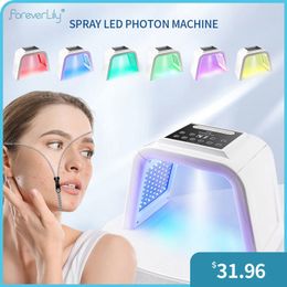 Face Care Devices Foreverlily 7 Colours LED Mask Podynamic Mask Nano Spray Moisturising Face Body Skin Tighten Anti Wrinkle PDT Machine 230918