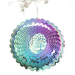 Decorative Figurines 3D Wave Wind Chimes Tree Of Life Spinner Bell Pendant For Room Party Outdoor Garden Decoration Christmas Decor Hanging