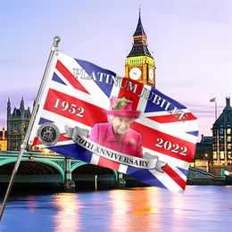 2022 Elizabeth II Platinums Jubilee Flag 3x5ft Union Jack Flag Featuring Her Majesty The Queen Souvenir Decoration For Queen'281Q