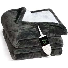 Blanket 230V Flannel Sherpa Electric Blanket Heater For Double Bed Sofa Machine Washable Extremely Soft Comfortable Throw Fast Heating 230920