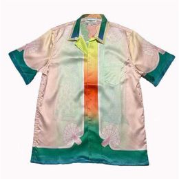Casablanca Printed Shirt Flower Loose Silk Short Sleeve Shirts299S