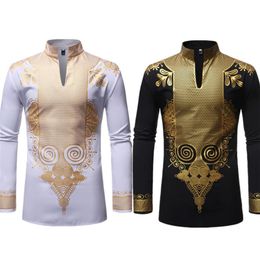 African Dresses for Men Long Sleeve Print Rich Bazin Dashiki Africa Fashion Style Stamping 2019 Mens Tops Clothing231x