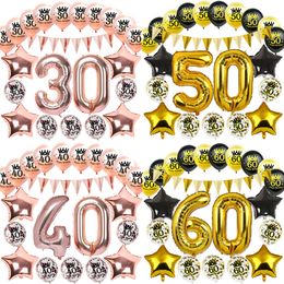 Other Event Party Supplies Birthday Inflatable Confetti Number Balloons 18 21 30 40 50 60 70 80 90 Year Decoration Adult Digit Helium Balons 230919