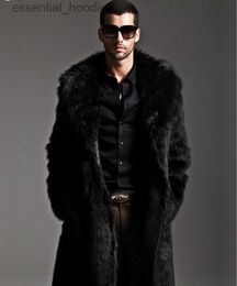 Women's Fur Faux Fur Men's Imitation Fur Coat European and American Men's New Long Hair Long Windbreaker Wool Warm Coat Spot L230920
