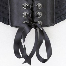 Belts Tassel Adjustable Waistband Wide Belt PU Leather Lace Elastic Waist Corset Cummerbunds Women