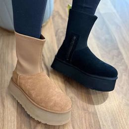 Designer Women Fur Boots Australia Slippers Winter Booties Classic Snow Boot Ankle Long Knee Winter Shoes NO476