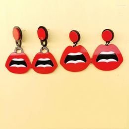 Dangle Earrings YAOLOGE Romantic Temperament Red Lips Drop Fashion Acrylic For Women Girl's Gift Trend Jewelry Wholesale