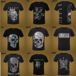 Phillip Plain Men Designer PP Skull Diamond T Shirt Short Sleeve Dollar Brown Bear Brand Tee O-Neck High Quality Skulls T-Shirt To277G