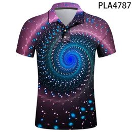 Men's Polos 2023 Polo Homme Starry Sky Fashion Streetwear Men Shirts Casual Hombres Harajuku Cool 3D Printed Short Sleeve Ropa