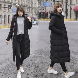 Women's Down Leiouna Casual Coats Zipper X-Long 6X Plus Size Parka Basic Cotton Coat Fashion Outerwear Snow Winter Womens Wear Hood