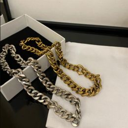 21ss Italian design B metal letter necklace wide version thick chain retro men's and women's Jewellery hip hop Street acce266J