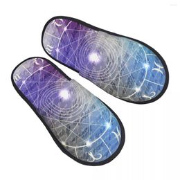 Slippers Winter Slipper Woman Man Fluffy Warm Magic Zodiacs Circle House Shoes