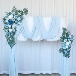 Christmas Decorations Dusty Blue Artificial Wedding Arch Flowers Kit White Draping Fabric Arrangement Swag for Ceremony Backdrop Decor 230919