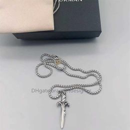 Retail Whole chain Dagger short Necklaces tennis 2023 Trend Neo-Gothic necklace For Men Women designers sword Pendant Necklace225l