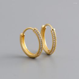 Hoop Earrings Man Women's Trend Small Perforated Round Classic Simple High-End Jewelry