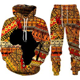 Men's Tracksuits Folk-custom 3d Print Hoodies Trousers Suits Men Women Tracksuit 2pc Sets Long Sleeve Ethnic Style African Danshiki Men's Clothes 230920