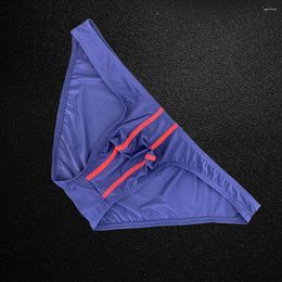 Underpants Men's Sexy Panties Ice Silk Comfortable Underwear Bulge Pouch Ultra-Thin Bikini Briefs Male Breathable Cool Summer