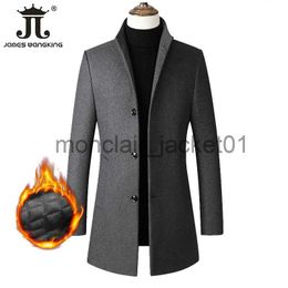 Men's Trench Coats EUR Size XS-XXL Autumn Winter Thick Warm Stand-up Collar Woollen Men Coat Business Casual Slim CoatWoolen Jacket Male Windbreaker J230920