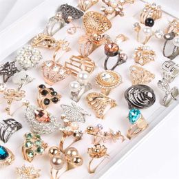 Brand New Whole 30Pcs mix lot Size Unisex Copper zircon ring Set auger Rings CZ Diamond wedding ring Valentine's Day Gift306j