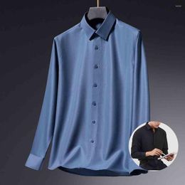 Men's Dress Shirts 17.3% Lyocell 33.4% Modal 2.5% Wool Long Sleeve Brand High Quality Busniness Office Formal Male Clothes 4XL