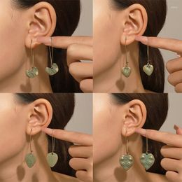 Dangle Earrings Bohemian Style Leaf Drop For Women Retro Niche Creativity Green Plant Texture Pendants Metal Accessories Jewellery