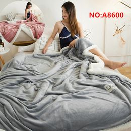 Blankets thicken Thicken and increase Sherpa Fleece Throw Blanket Double-Sided Soft Luxurious Plush Size Grey 230920