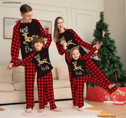 Family Matching Outfits Christmas Family Pajamas Set Elk Print Mom Dad Kids Matching Outfits Baby Dog Romper Loose Soft Homewear Xmas Family Look Pyjama 230920