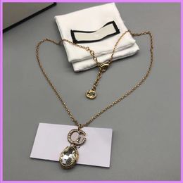 New Women Pendant Necklace Designer Diamonds Necklaces Ladies Designer Jewellery Luxurys Chain Letters Accessories For Party Wedding255e