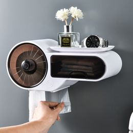 Toilet Paper Holders Wall Mounted Bathroom Holder Tissue Box Plastic Dispenser Roll Storage Free Punching 230919