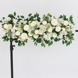 Christmas Decorations 50100CM Artificial Flowers For Wedding Decoration Rose Flower Arrangement Background Marriage Backdrop Po Props Wall 230919