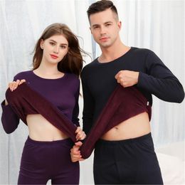 Men's Thermal Underwear Plus Velvet Thick Warm Set Long Johns For Male Female Clothing Men Woman Winter Suit Wear Villus