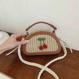 Evening Bags Fashion Summer Straw Bag Women Handbags Designer Wicker Woven Tote Beach PU 2023 Flap Crossbody