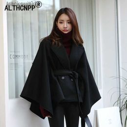 Women's Cape Women Winter Poncho Femme Black Cape Coat S-6XL Plus Size Cloak Ponchos and Capes Poncho Feminino Inverno Cape Femme Ponczo L230920