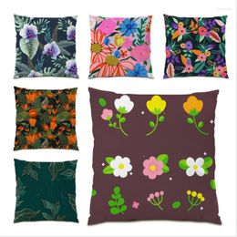Pillow Floral S Cover Sofas For Living Room Decoration Holiday Gift Cases Polyester Linen Diversification Flowers E0739