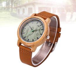 Wristwatches Wood Watch Men Bamboo Quartz Movement Mens Handmade Wristwatch Men's Sport Watches