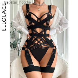 Sexy Set Ellolace Naked Bandage Lingerie Set Women 2 Piece Hot Sexy Fancy Underwear Women Uncensored Transparent Bilizna Set Of Sex L230920