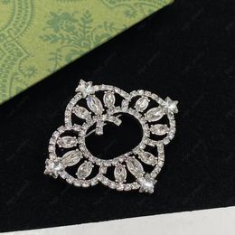Luxury designer Crystal Pins Brooches stylish silver brooche for men and women for suit gift Jewellery