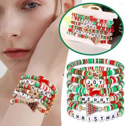 Strand Colourful Boho Polymer Clay Bracelet Kit For Christmas Women Girls Adjustable Elastic Soft Pottery Beaded Gifts Jewellery