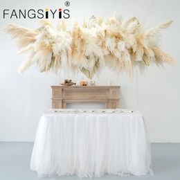 Christmas Decorations Natural Dried Pampas Grass Fluffy Bouquet Boho Palm Fan Leaf Flower Wedding Arch Decor Home Living Room Arrangement 230919