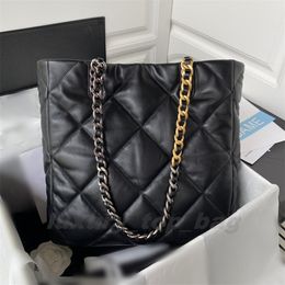 Fashion Bags 22b new 19BAG diamond check sheepskin shopping bag large capacity tote Tote bag single shoulder handbag for women