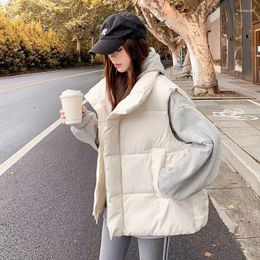 Women's Vests Winter Vest Women Down Cotton Waistcoat Ladies Warm Sleeveless Jacket Female Fashion Zipper Coat Chaleco Mujer Q445