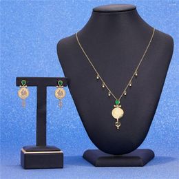 Necklace Earrings Set LUIZADA 2023 May Selling Accessories Wedding Jewellery For Women Coin Stainless Steel With Brave Cock