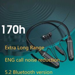 Cell Phone Earphones Lanston's New BS05 Neck Handling Bluetooth Earphones for Sports Music Listening, Half In Ear Ultra Long Range Bluetooth Earphones JZYU