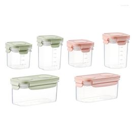 Dinnerware 3Pcs Storage Container Small Plastic Moisture-proof Containers Kitchen Box With Leakproof Lid And Scale