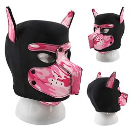 Costume Accessories Camo Puppy Cosplay Costumes of Padded Rubber Full Head Hood Mask Sexy Men Party Face Mask Role Playing Love for Dog