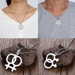 Pendant Necklaces Cool Punk Women Necklace Geometric Men Party Stainless Steel Boy Girl Symbol Link Chain Zinc Alloy