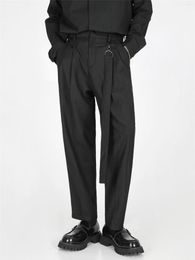 Men's Pants Unique Design Suit Slim Casual Cropped Dark Style Fashion Trendy Cargo Men